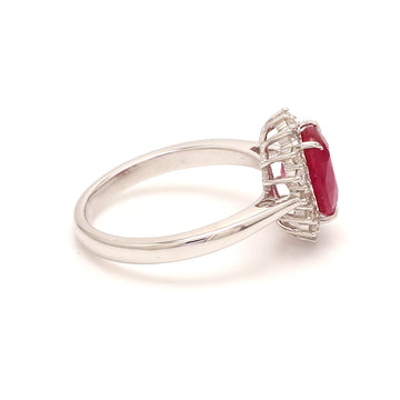 Ruby Oval Cut Diamond Statement Ring Gold