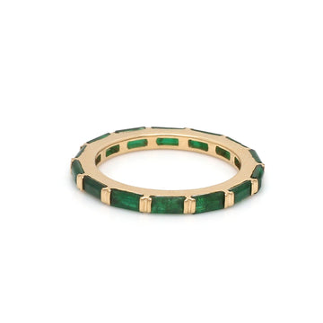 Natural Emerald  Baguette Cut Eternity Band