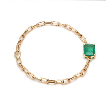 Emerald Octagon Lariat Chain Bracelet