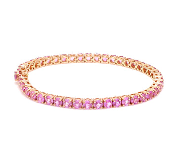 Pink Sapphire 3.50MM Round Bracelet
