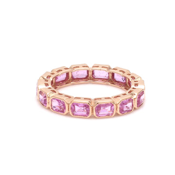 Pink Sapphire Bezele Set Eternity band ring