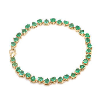 Emerald Heart Upside Down Bracelet