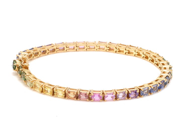 Rainbow Sapphire Small Octagon Pastel Bracelet