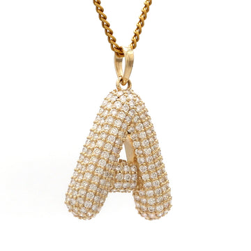 Gold Initial “A” Pendant with Diamonds