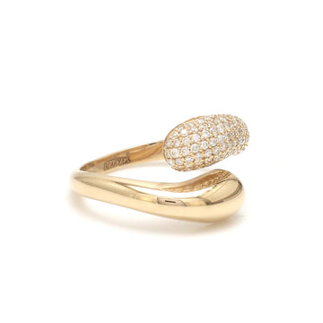 Diamond Pavé Bypass Ring in 14k Solid Gold – Sculptural Open Band Statement Ring | Jewelspark