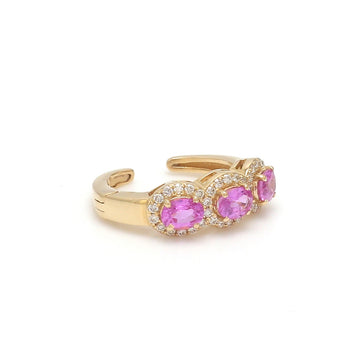 Pear-Cut Pink Sapphire Drop Earrings in 14K/18K Solid Gold