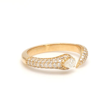 Diamond pave snake band ring gold