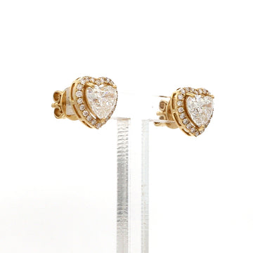 Heart Cut Lab-Grown Diamond Earrings in 14K/18K Solid Gold | Jewels Park
