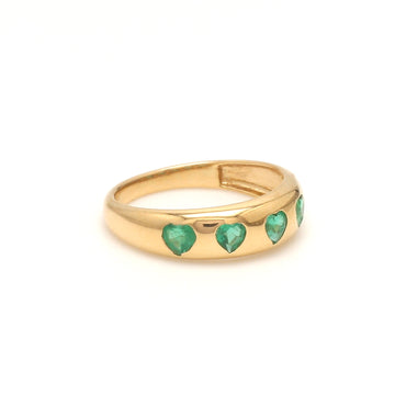 Emerald Five Heart Chunky Ring