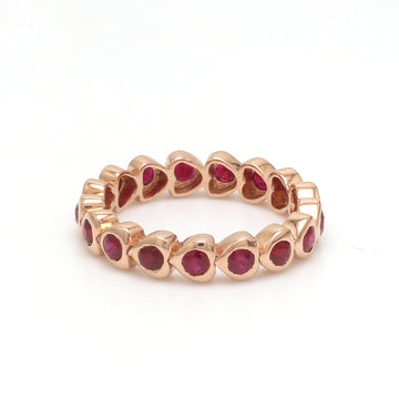 Ruby Heart Round Ring
