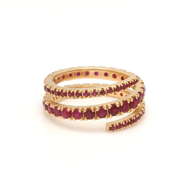 Ruby Round Spiral Ring