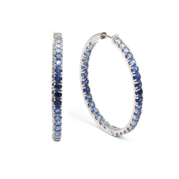 Blue Sapphire Ombre Round Earring