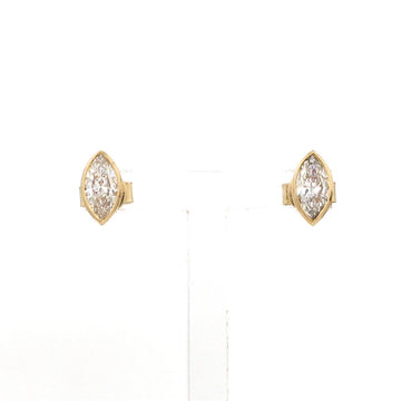 Lab Grown Marquise Diamond Stud Earrings  Gold – Bezel Set Studs Earrings Gold