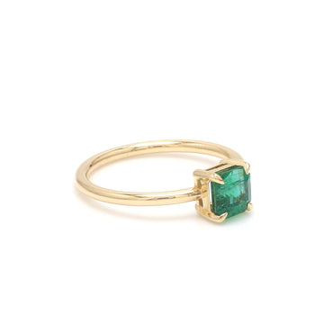 Emerald Asscher Cut Solitaire Ring