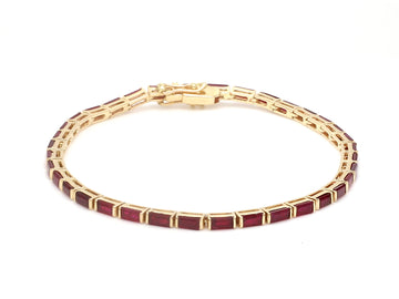 Real Ruby Baguette Channel Set Tennis Bracelet