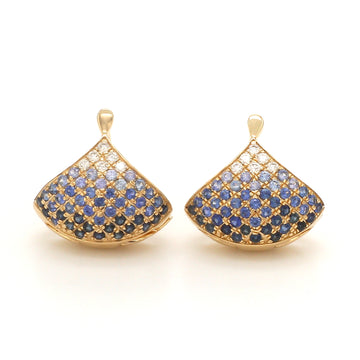 Blue Sapphire Diamond Earrings | 14K 18K Solid Gold Studs