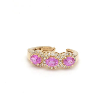 Pear-Cut Pink Sapphire Drop Earrings in 14K/18K Solid Gold