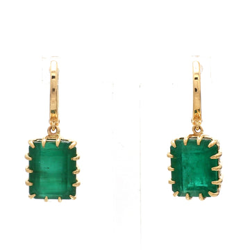 Emerald Octagon Antique Earrings