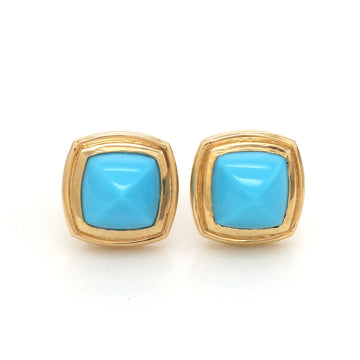 Turquoise Sugarloaf Stud Earrings Gold – Sleeping Beauty Arizona Turquoise Earrings.