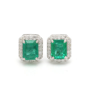 Emerald Octagon Diamond Earring