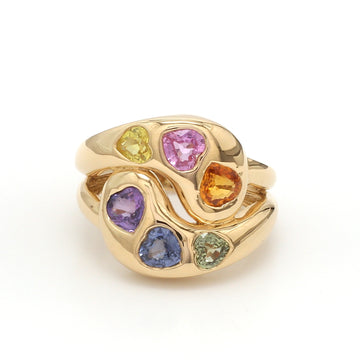 Rainbow Heart Knot Ring