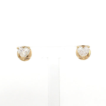 CVD Diamond Heart Stud Earrings in Gold | Minimalist Heart Shaped Mini Studs | Lab Grown Diamond Earrings