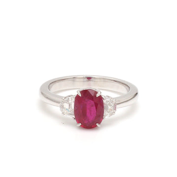 Ruby Oval Cut Diamond Statement Ring