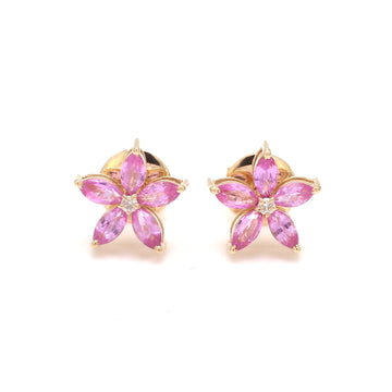 Pink Sapphire Marquise Diamond Floral Tops