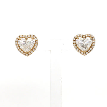 Heart Cut Lab-Grown Diamond Earrings in 14K/18K Solid Gold | Jewels Park