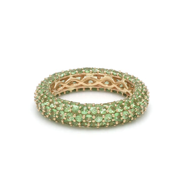 Tsavorite Pave Eternity Band Ring