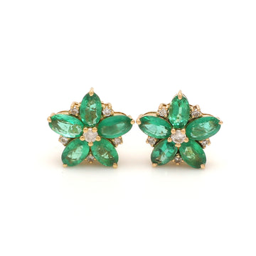 Emerald Oval Diamond Floral Tops