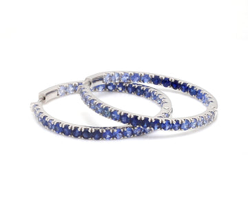 Blue Sapphire Ombre Hoops
