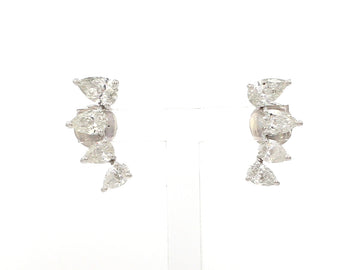 Pear Diamond Climber Earrings Gold – Modern Diamond Earrings