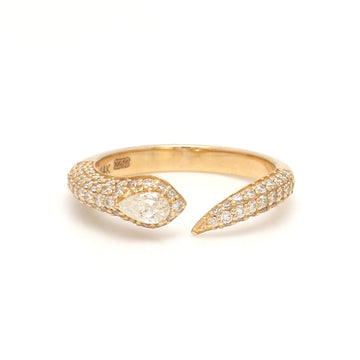 Diamond pave snake band ring gold