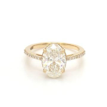 Oval Cut Lab Grown Diamond Engagement Ring in Gold | Solitaire Diamond Ring