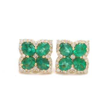 Emerald Oval Diamond Floral Tops