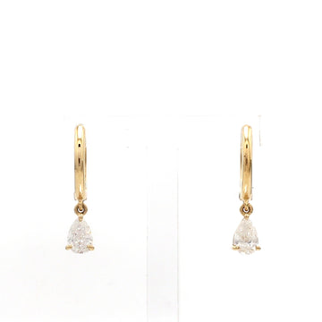 Diamond Pear Huggie Earrings