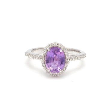Purple Sapphire Oval diamond ring