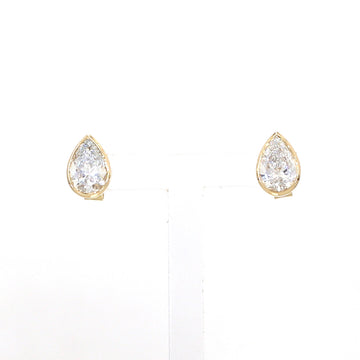 Pear Lab-Grown Diamond Stud Earrings Gold
