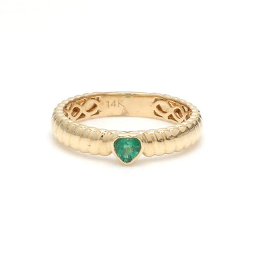 Heart Emerald Ring in Solid Gold – Dainty May Birthstone Jewelry