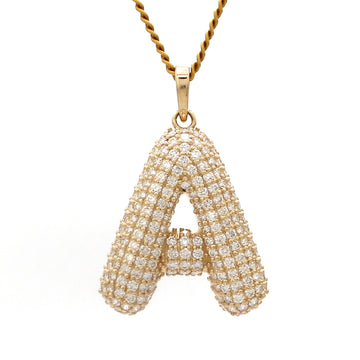 Gold Initial “A” Pendant with Diamonds