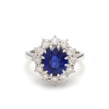Blue sapphire Oval Princess Diana Ring