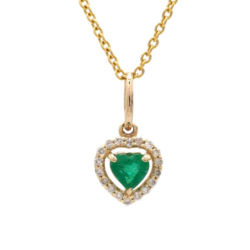 Emerald Heart Diamond Mini Pendant