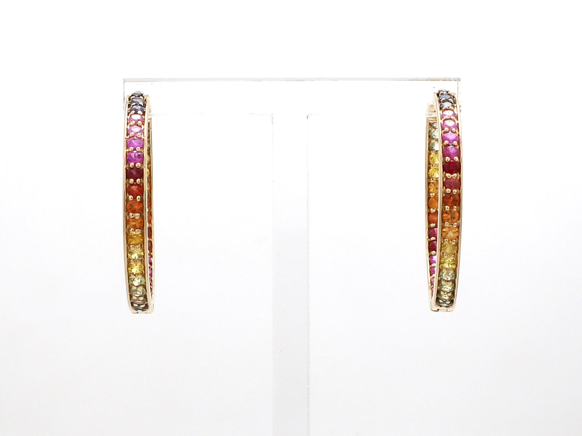 Rainbow Sapphire 2MM Hoops