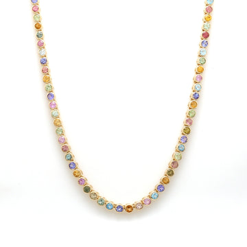 Rainbow Pastel Colors Tennis Necklace