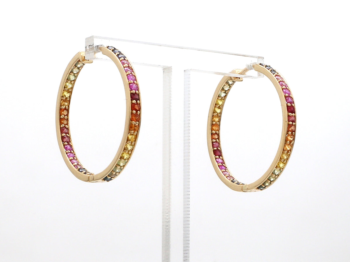 Rainbow Sapphire 2MM Hoops