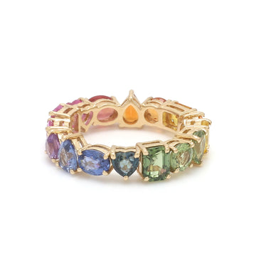 Rainbow Sapphire Mix Shape Ring