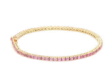 Pink Sapphire 2MM Tennis Bracelet