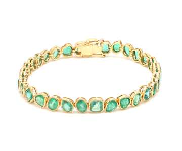 Emerald Mix Shape Bezel Set Bracelet