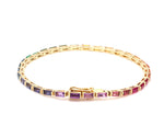Rainbow Gemstone Baguette Bracelet